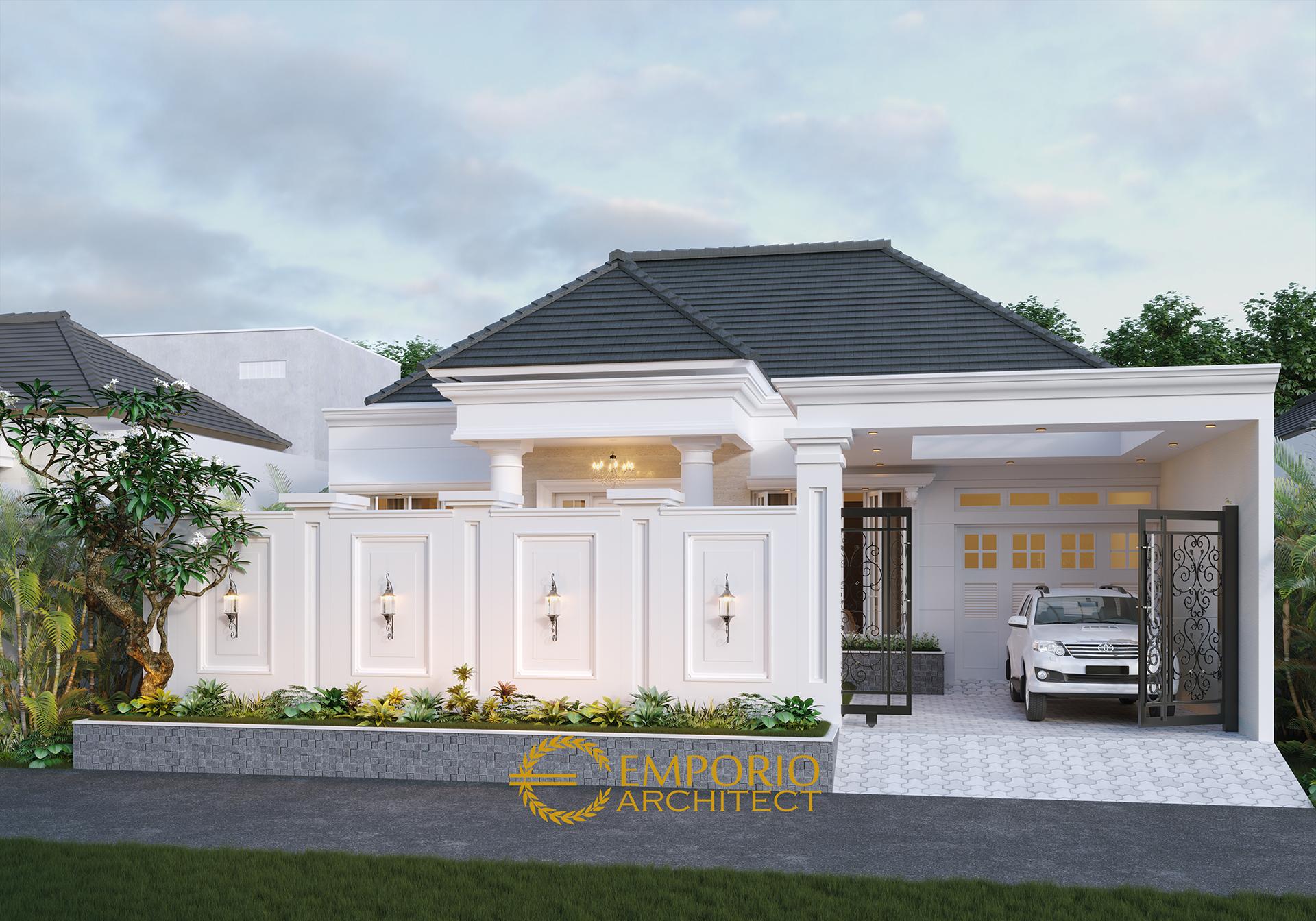 Desain Rumah Classic 1 Lantai Ibu Lellyta di Kutai 