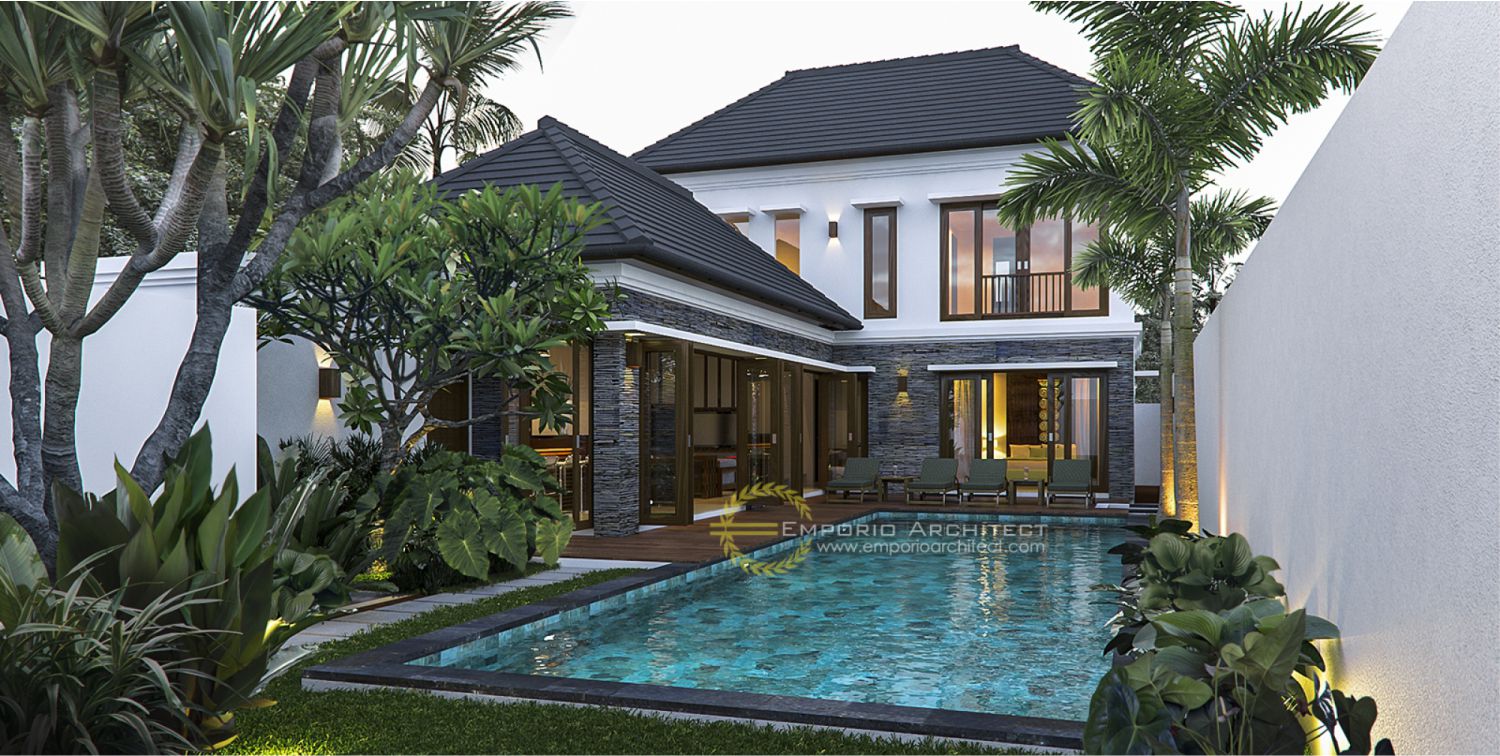 Desain Rumah Villa Bali 2 Lantai Ibu Wiwit di Jimbaran