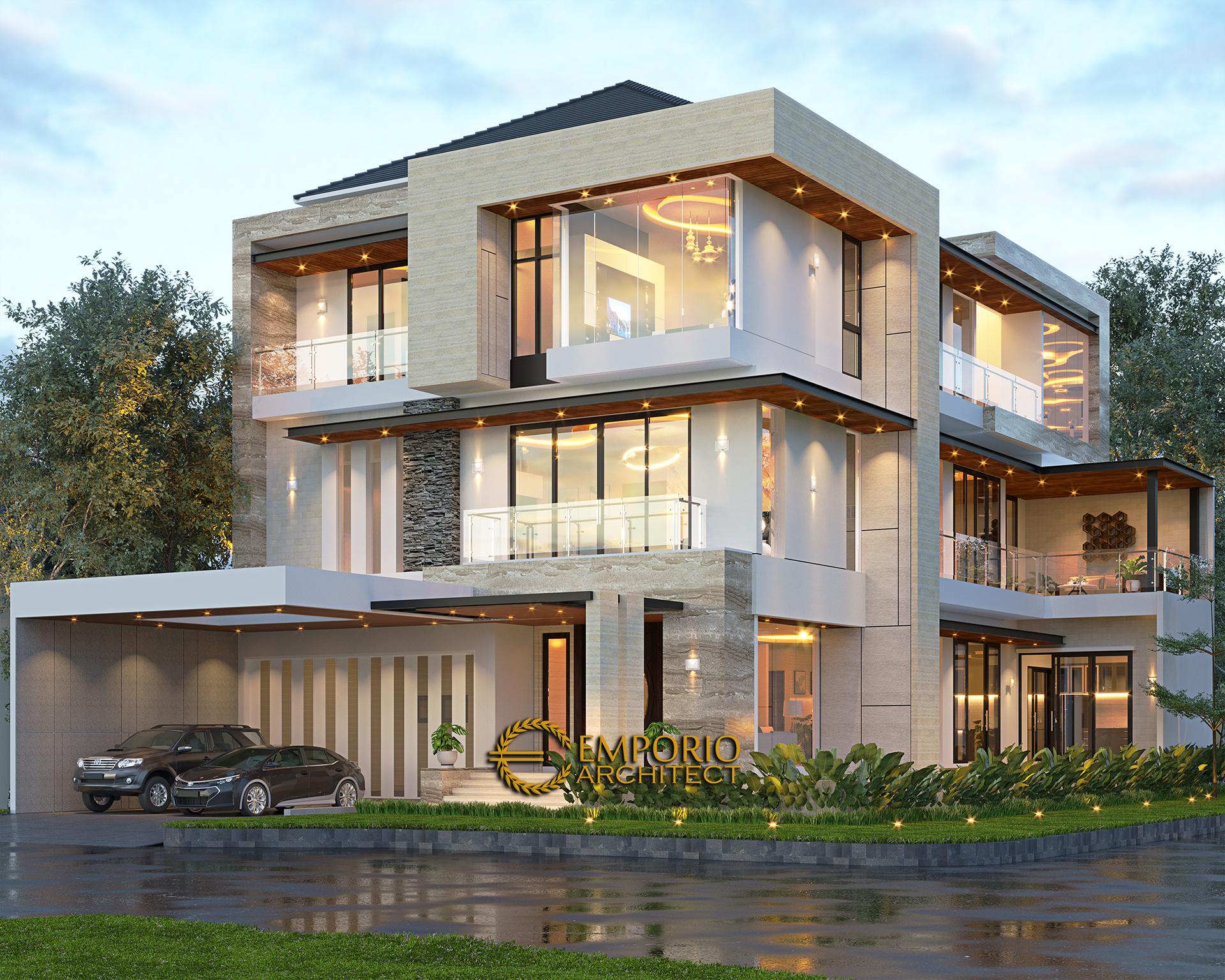  Desain Rumah  Modern 3 Lantai Bapak Wijaya di PIK Jakarta