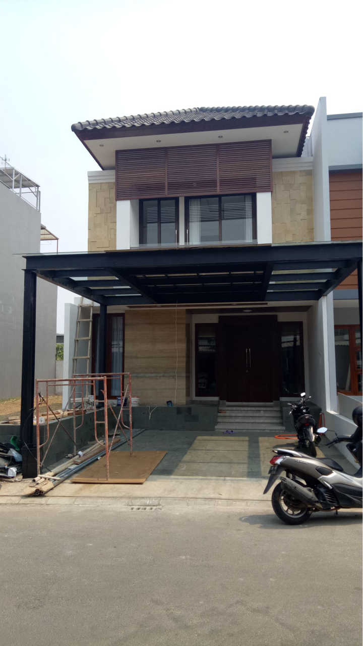 Progress Pembangunan Rumah Style Villa Bali Tropis Ibu Wulan di Jakarta 1