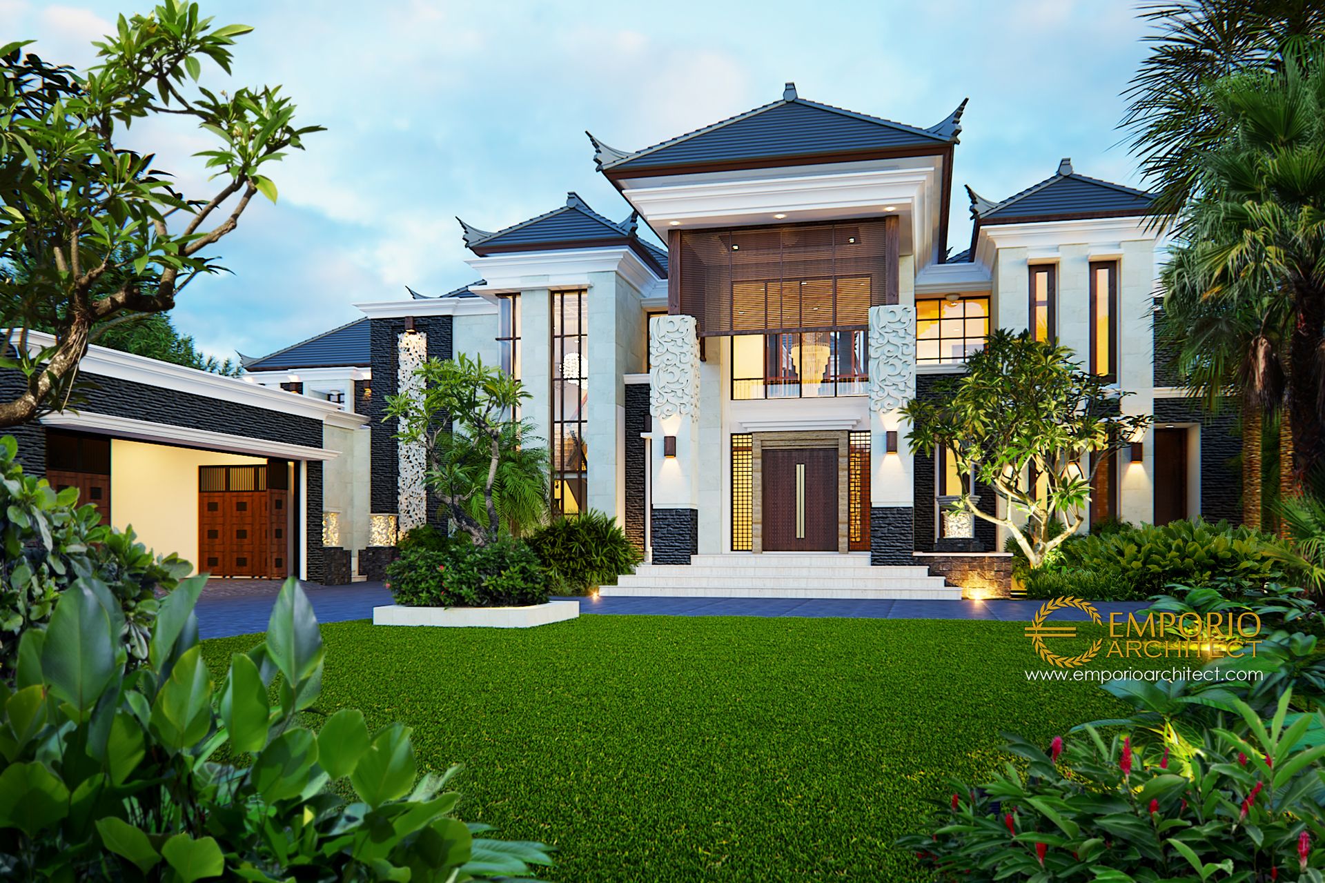 Desain Rumah Villa Bali 2 Lantai Bapak Irwan Di Banjarmasin