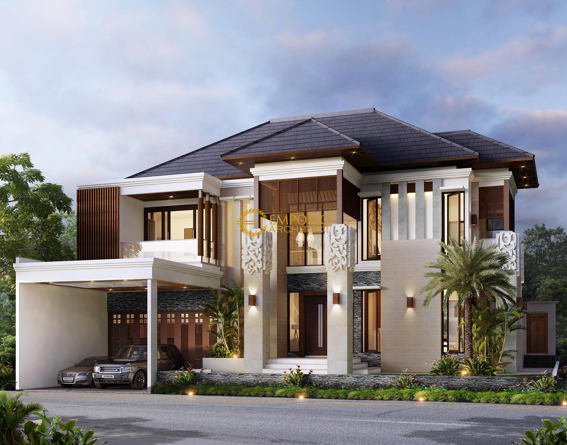 Desain Rumah Villa Bali 2 Lantai Ibu Ponky Di Bekasi