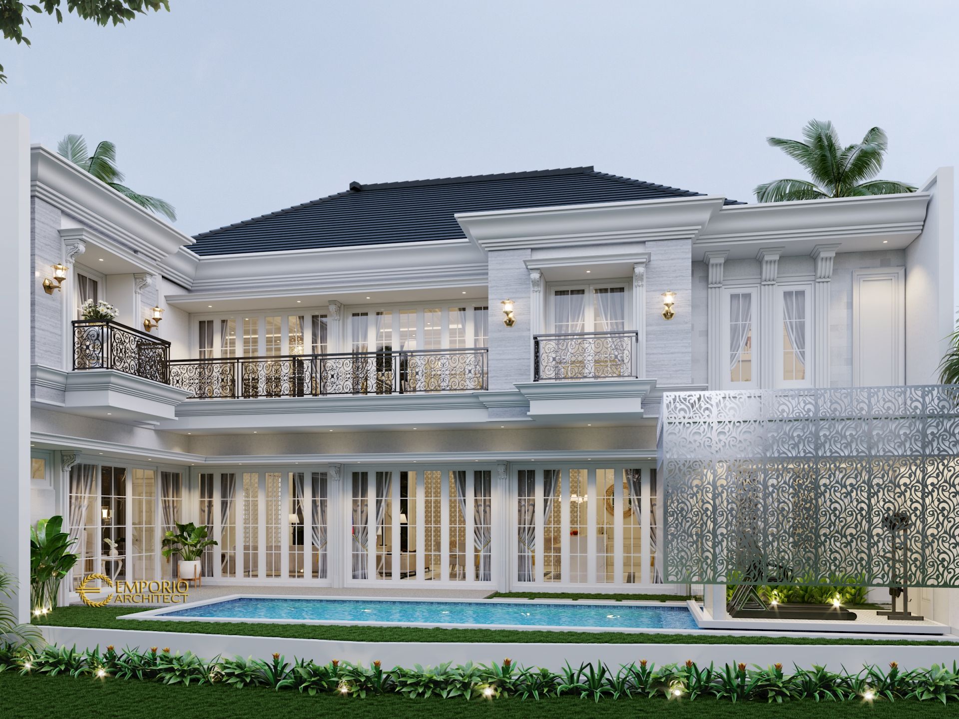 Desain Rumah Hook Classic 2 Lantai Bapak Paul di Bogor, Jawa Barat