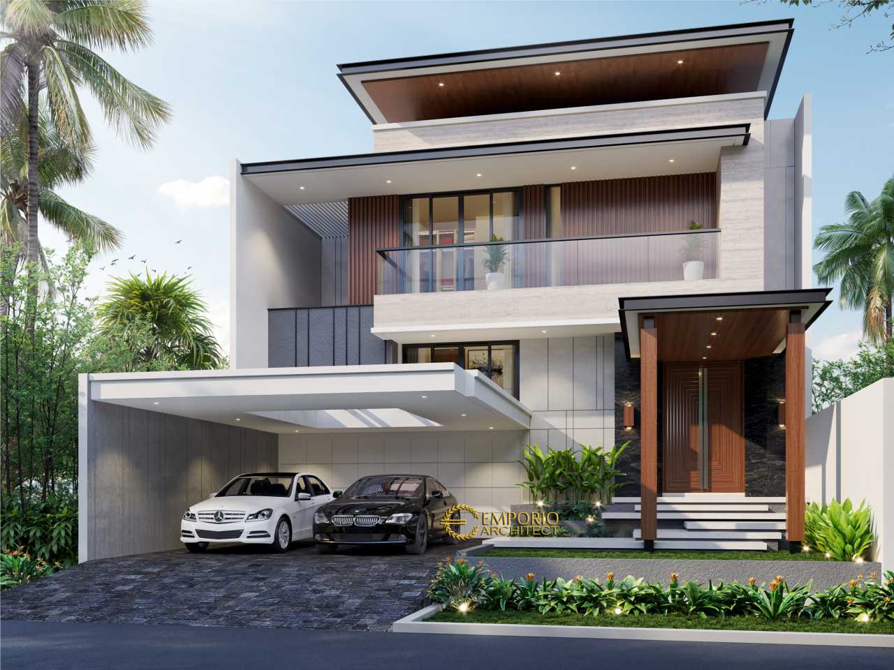 Desain Rumah  Modern  2 Lantai Ibu Jeanette di Bogor Jawa  Barat 