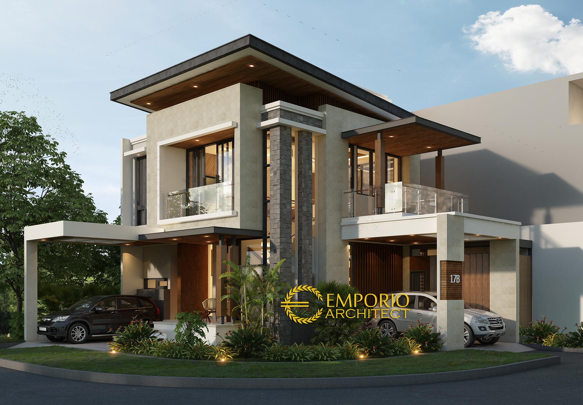  Desain Rumah  Hook Modern 3 Lantai Bapak Dian di Cibubur 