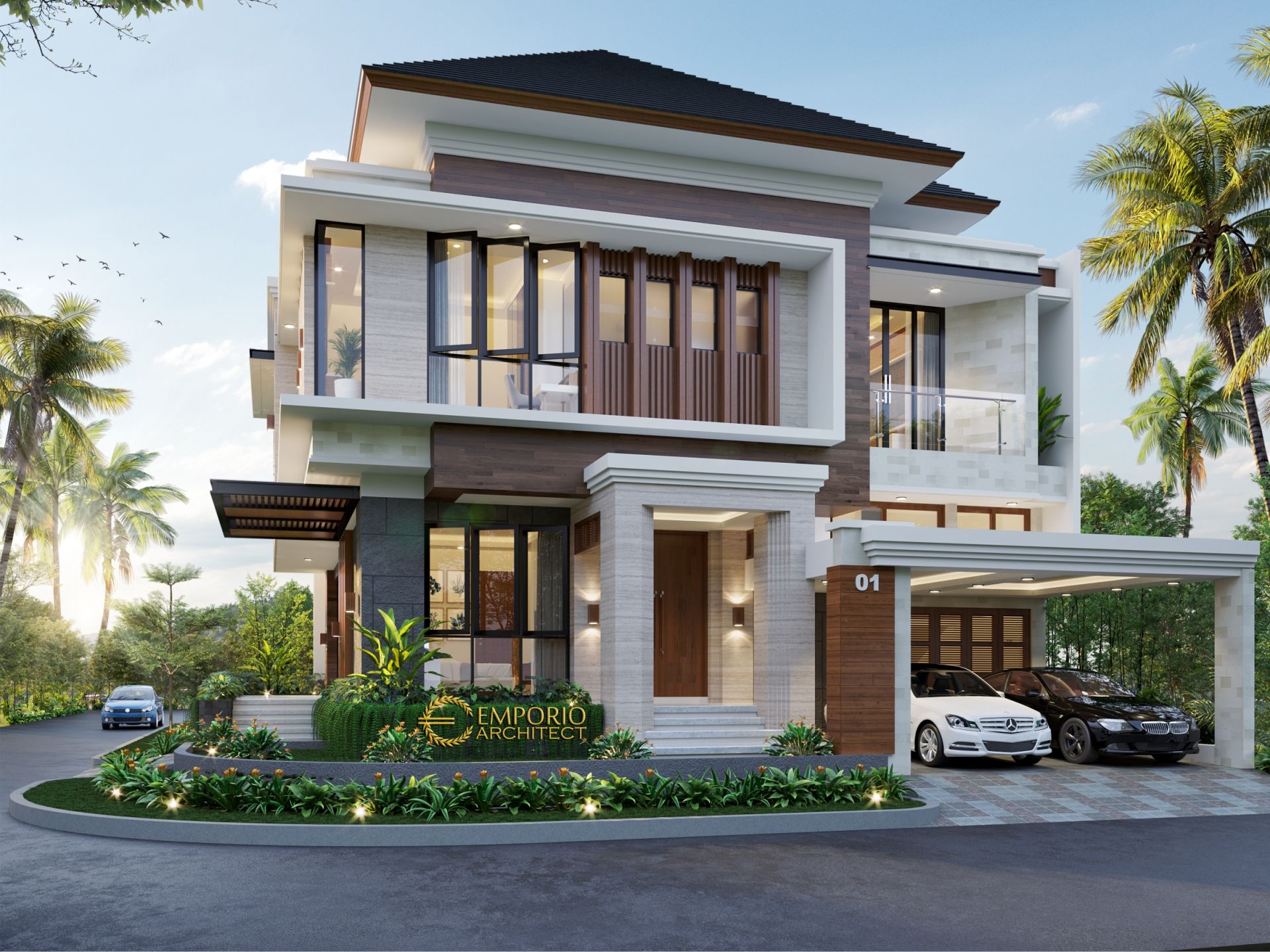 Desain Rumah Hook Villa Bali 25 Lantai Bapak Arief Di Cibubur