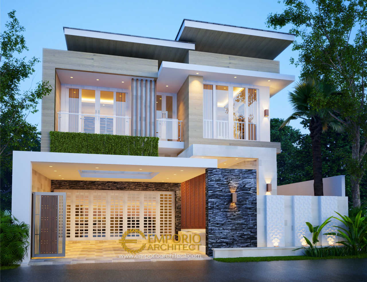  Desain  Rumah  Modern 2 Lantai Bapak Dwi Irawan di Cirebon 