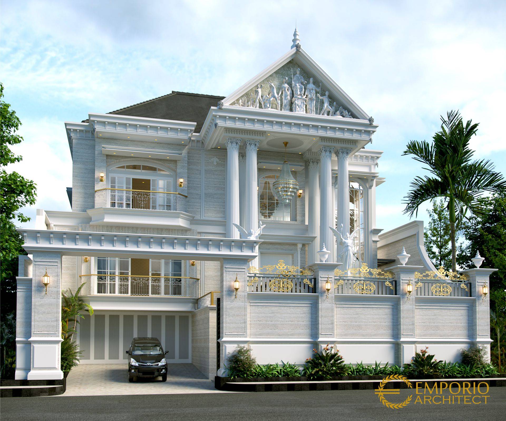 Desain Rumah Classic 3 Lantai Bapak Herman Di Denpasar Bali