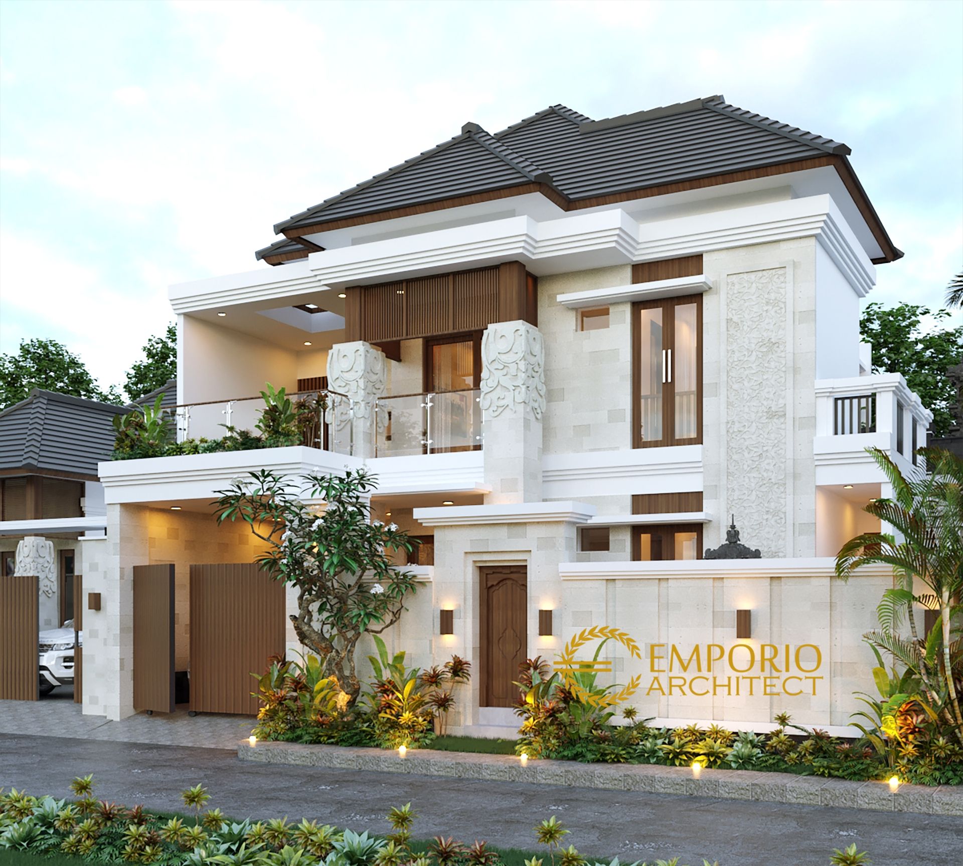 Desain Rumah Villa Bali 2 Lantai Bapak Ketut Berana di Denpasar, Bali