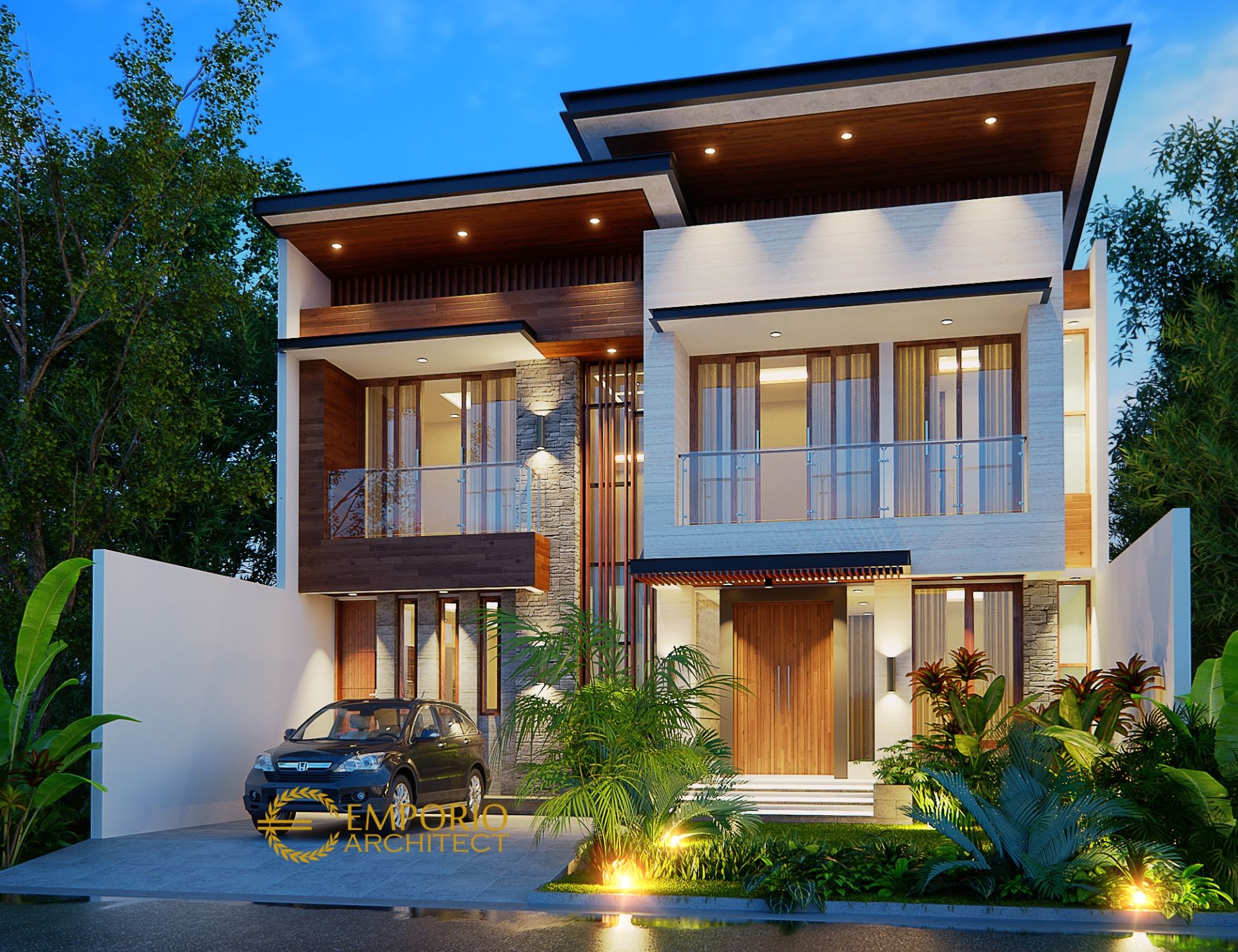 Desain Rumah Modern 2 Lantai  Bapak Iskandar di Depok  Jawa 