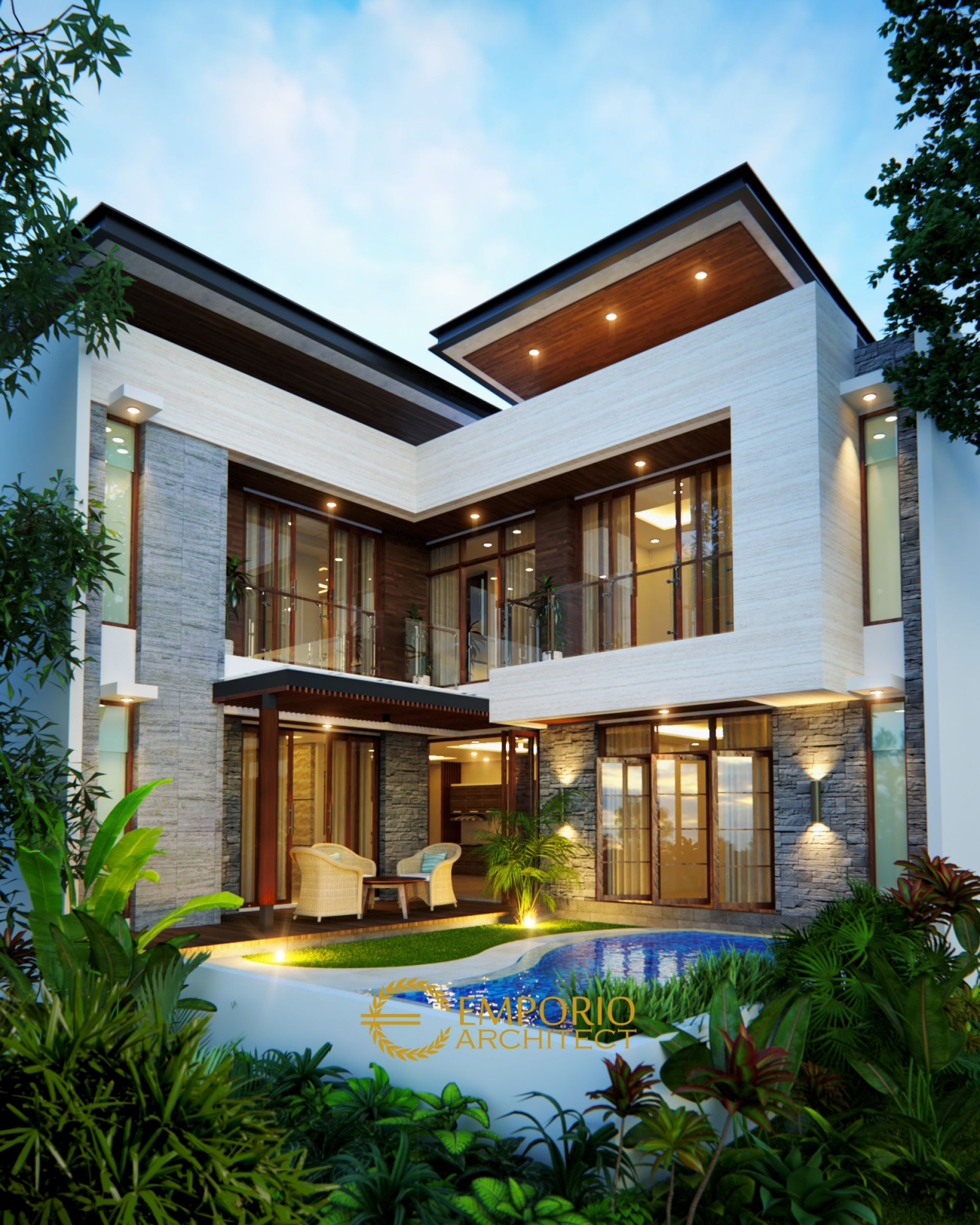 Desain Rumah Modern 2 Lantai  Bapak Iskandar di Depok  Jawa 