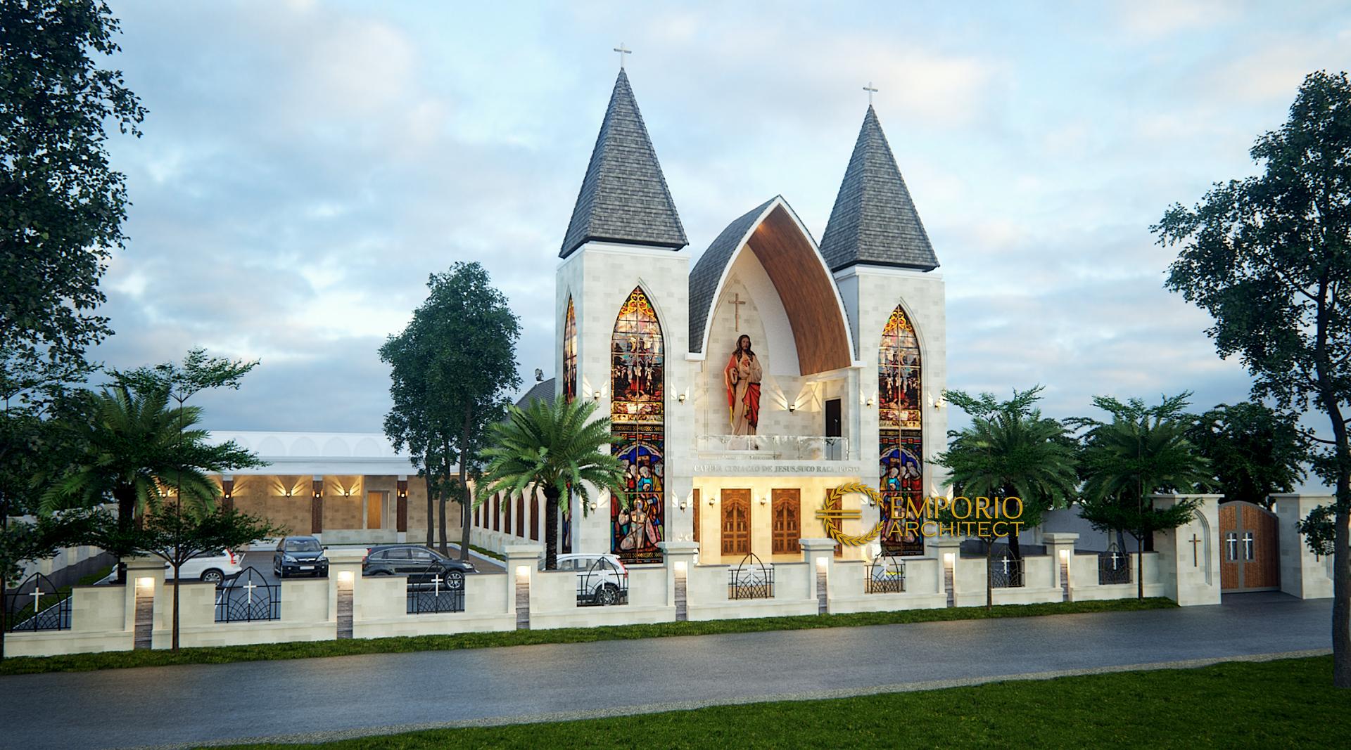 Desain Gereja Modern  1 Lantai Capela Curacao De Jesus di 