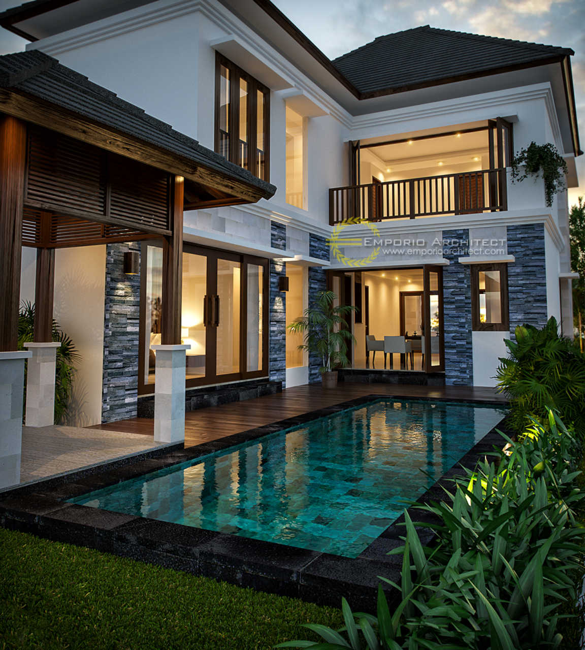 Desain Rumah Villa Bali 3 Lantai Bapak Ade di Gianyar, Bali