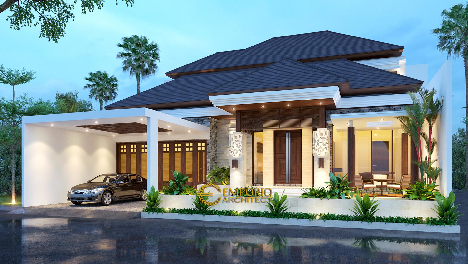 Desain Rumah Villa Bali 1 Lantai Bapak Doni di Bogor