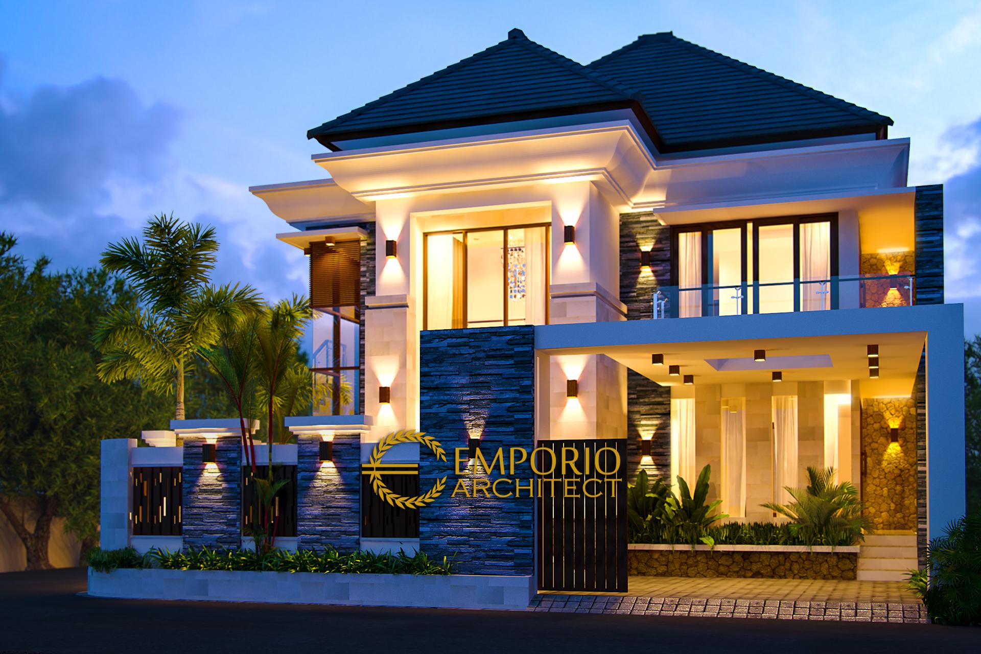 Desain Rumah Villa Bali 2 Lantai Bapak Hanif di Banten