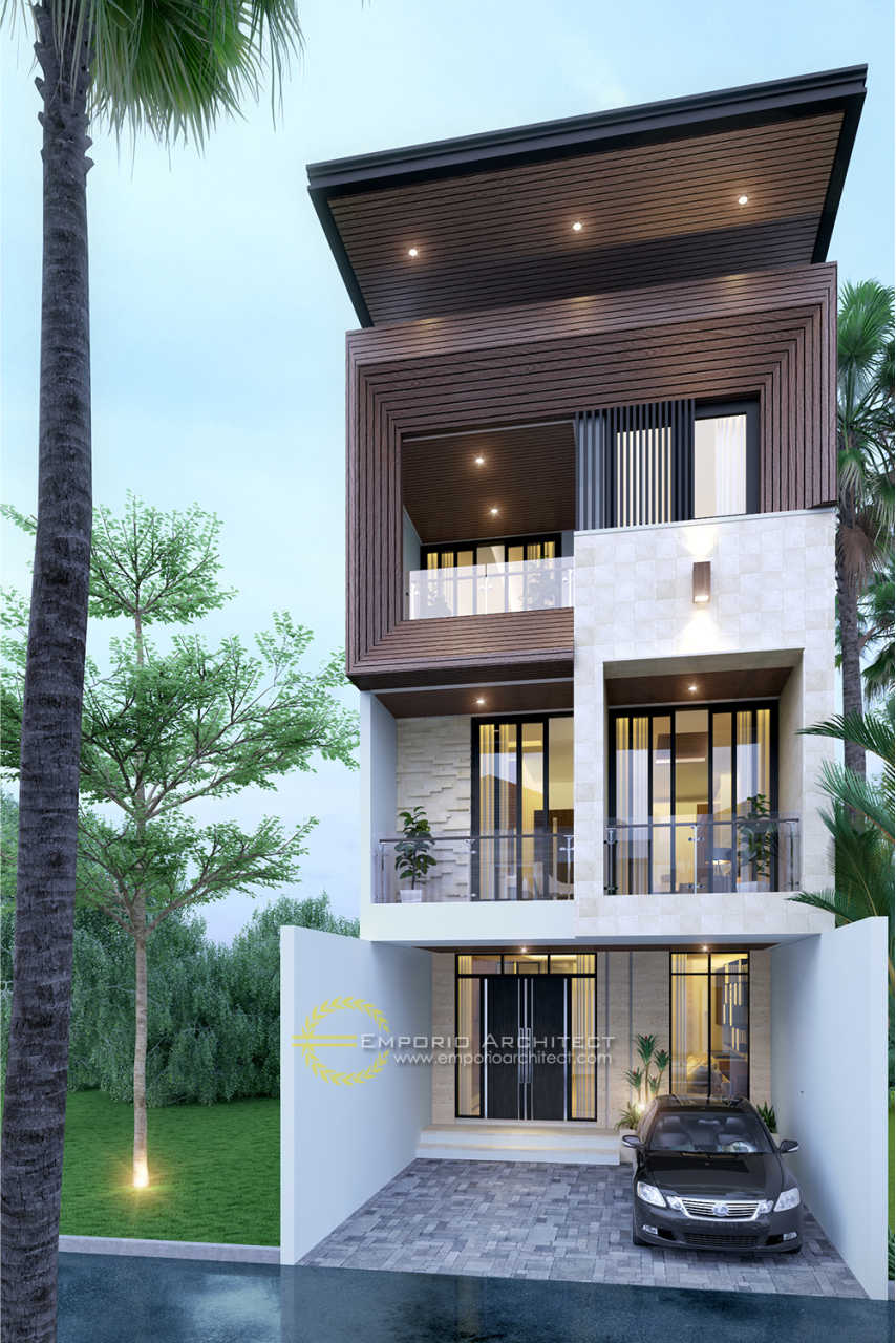  Desain Rumah  Modern 3 Lantai Bapak Husein di Pondok Kelapa 