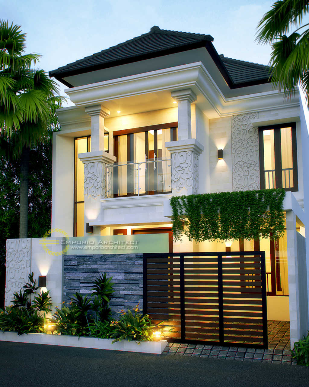 Desain Rumah Villa Bali 2 Lantai Bapak Indro di Denpasar Bali