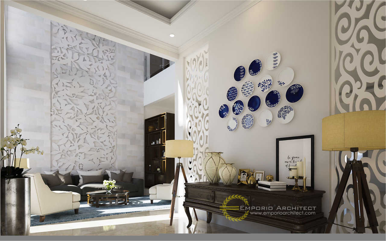 Ornamen pada dinding yang tampak eksotis