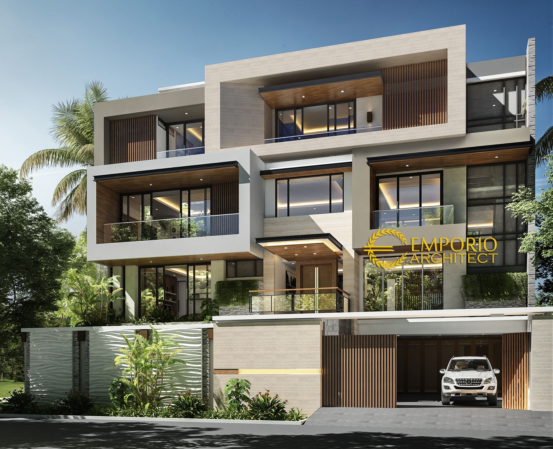 Desain Rumah  Modern 4  Lantai  Ibu Suwaty di Jakarta