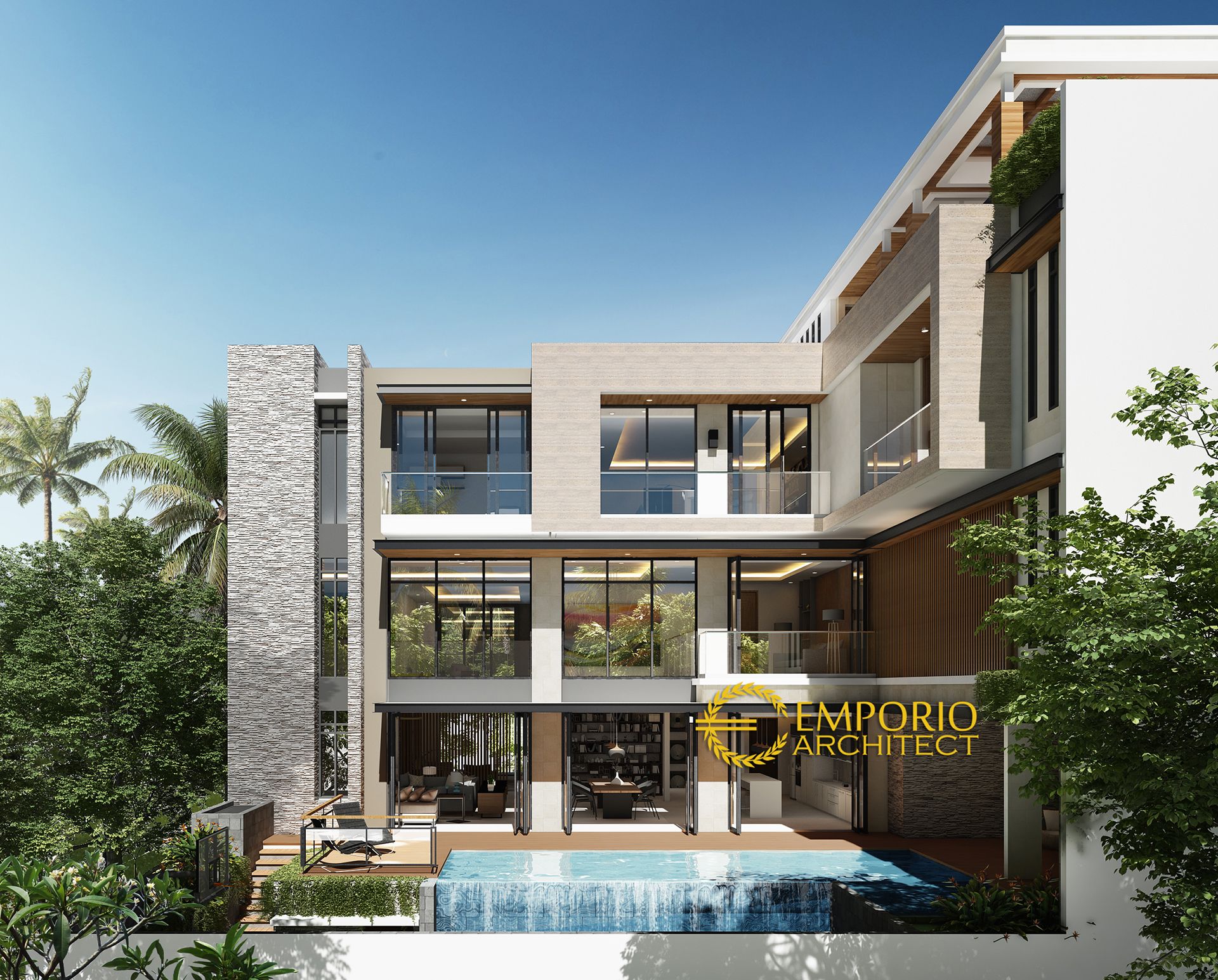 Desain Rumah  Modern 4  Lantai  Ibu Suwaty di Jakarta