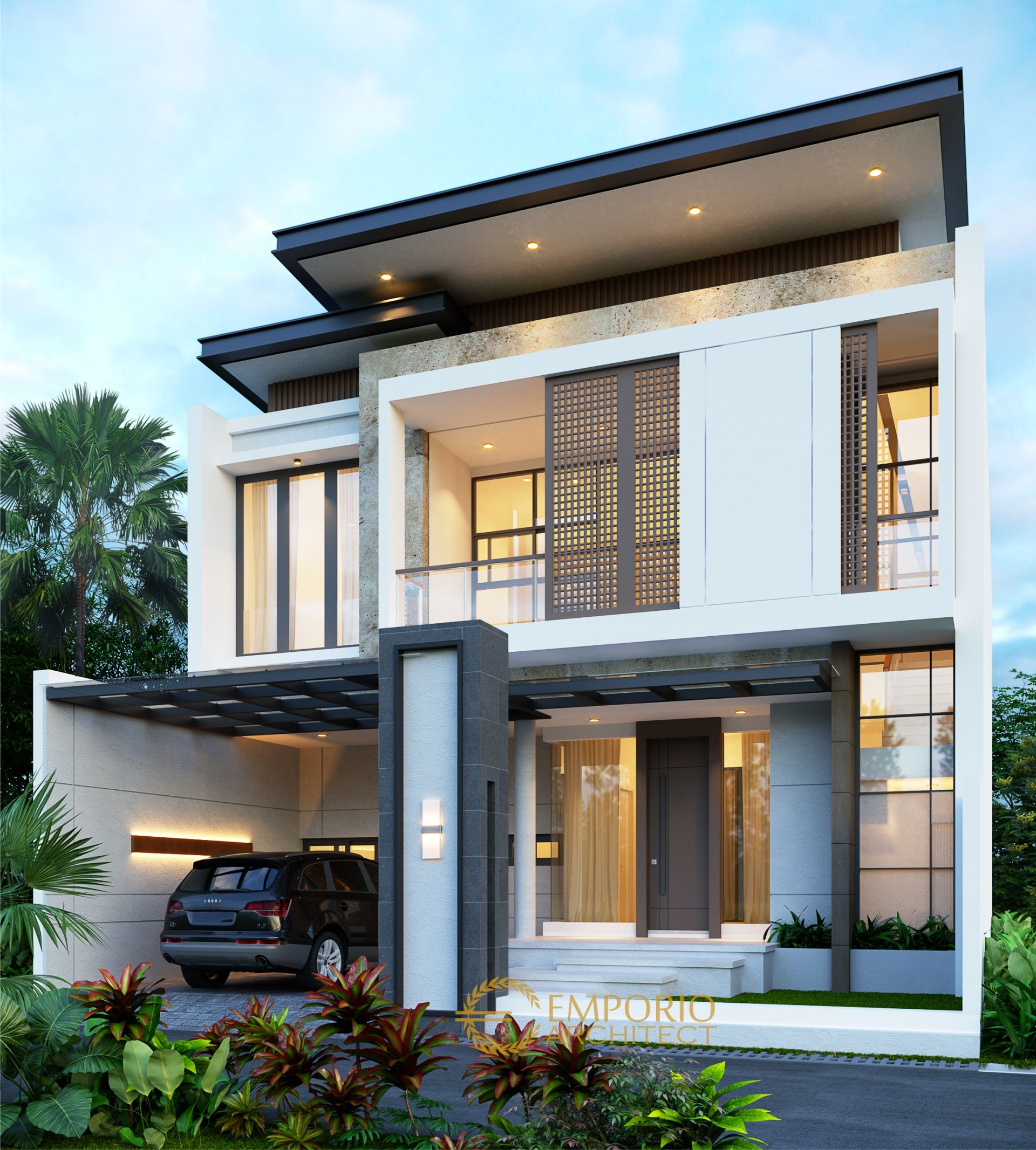 Desain Rumah Modern 2 Lantai  Ibu Mega di Jakarta