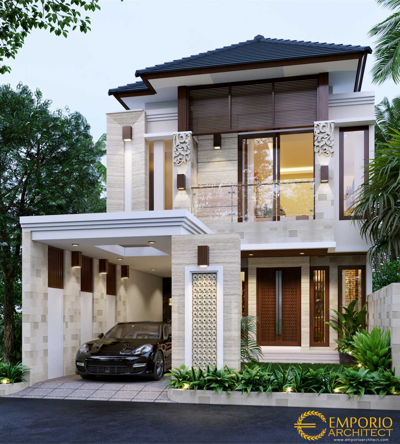 Desain Rumah Villa Bali 2 Lantai Bapak Frenky Di Jakarta Timur