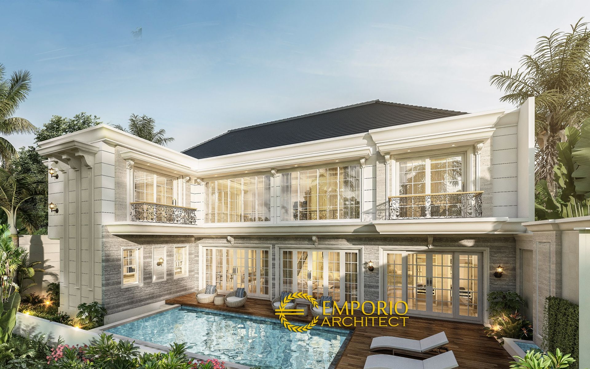 Desain Rumah Classic 2 Lantai Ibu Zaitin Di Kalimantan Selatan