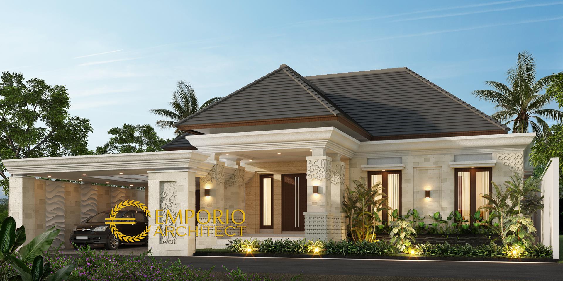 Desain Rumah Villa Bali 1 Lantai Bapak Ian di Palembang, Sumatera Selatan