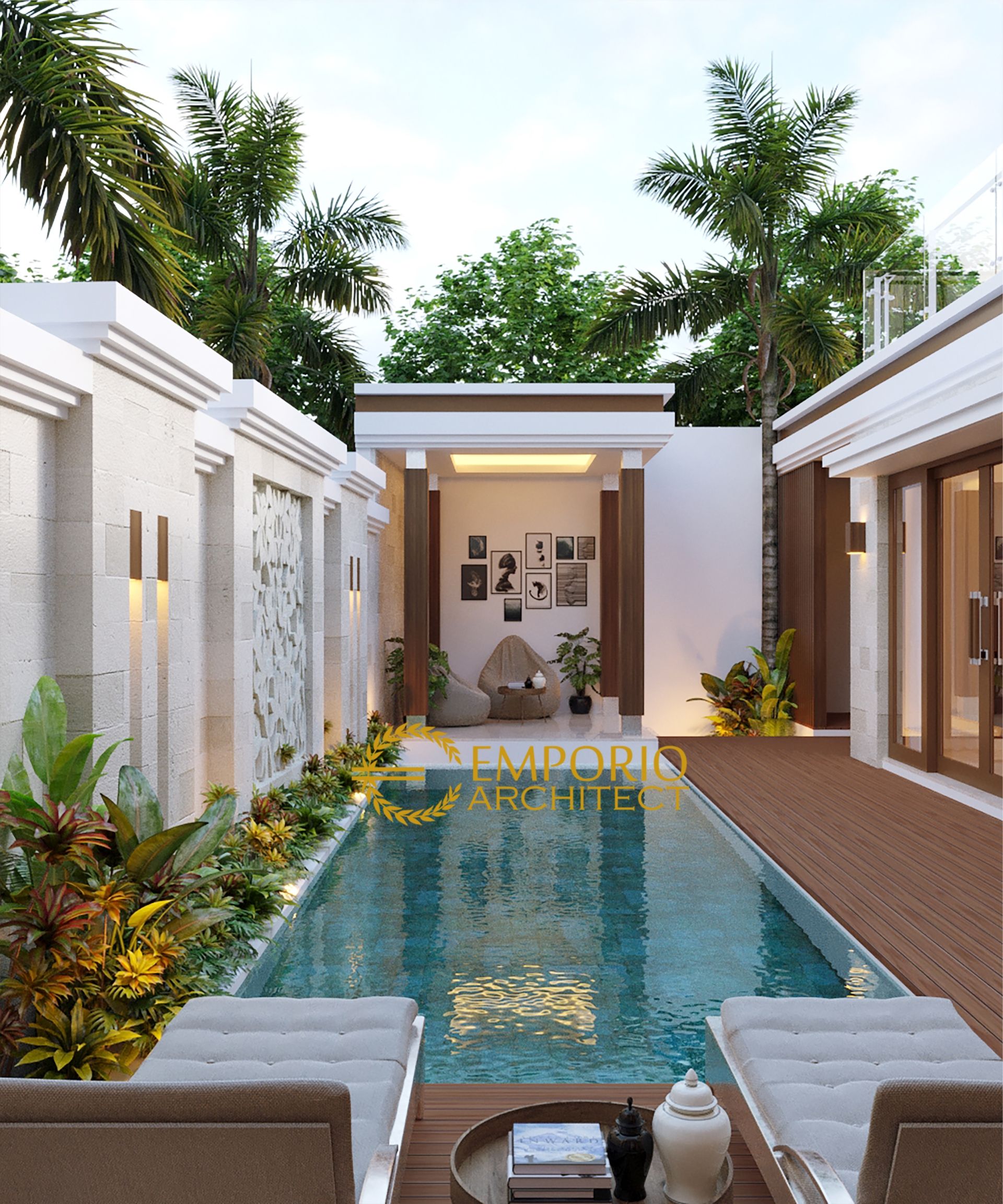  Desain  Rumah Villa  Bali  2 Lantai Ibu Sulistya di Pekanbaru 