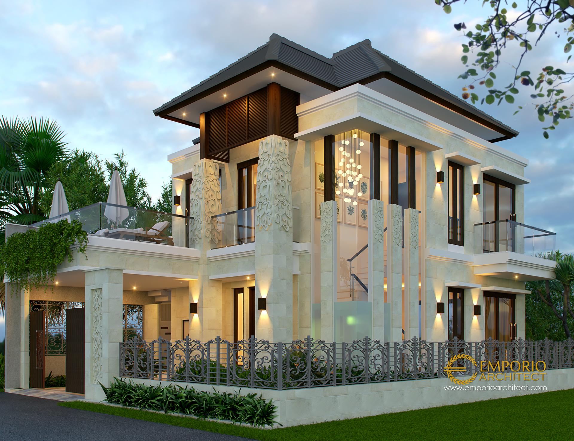 Desain Rumah Villa Bali 2 Lantai Bapak Setiawan di Puncak, Bogor