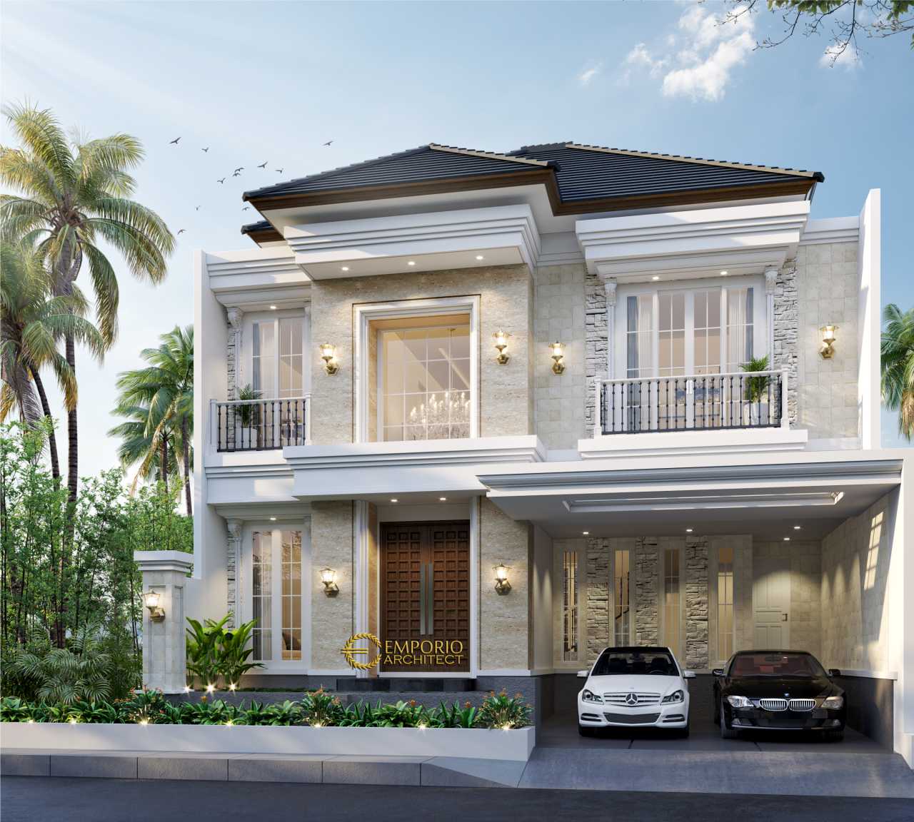 Desain Rumah Classic 2 Lantai Bapak Haidar Di Surabaya