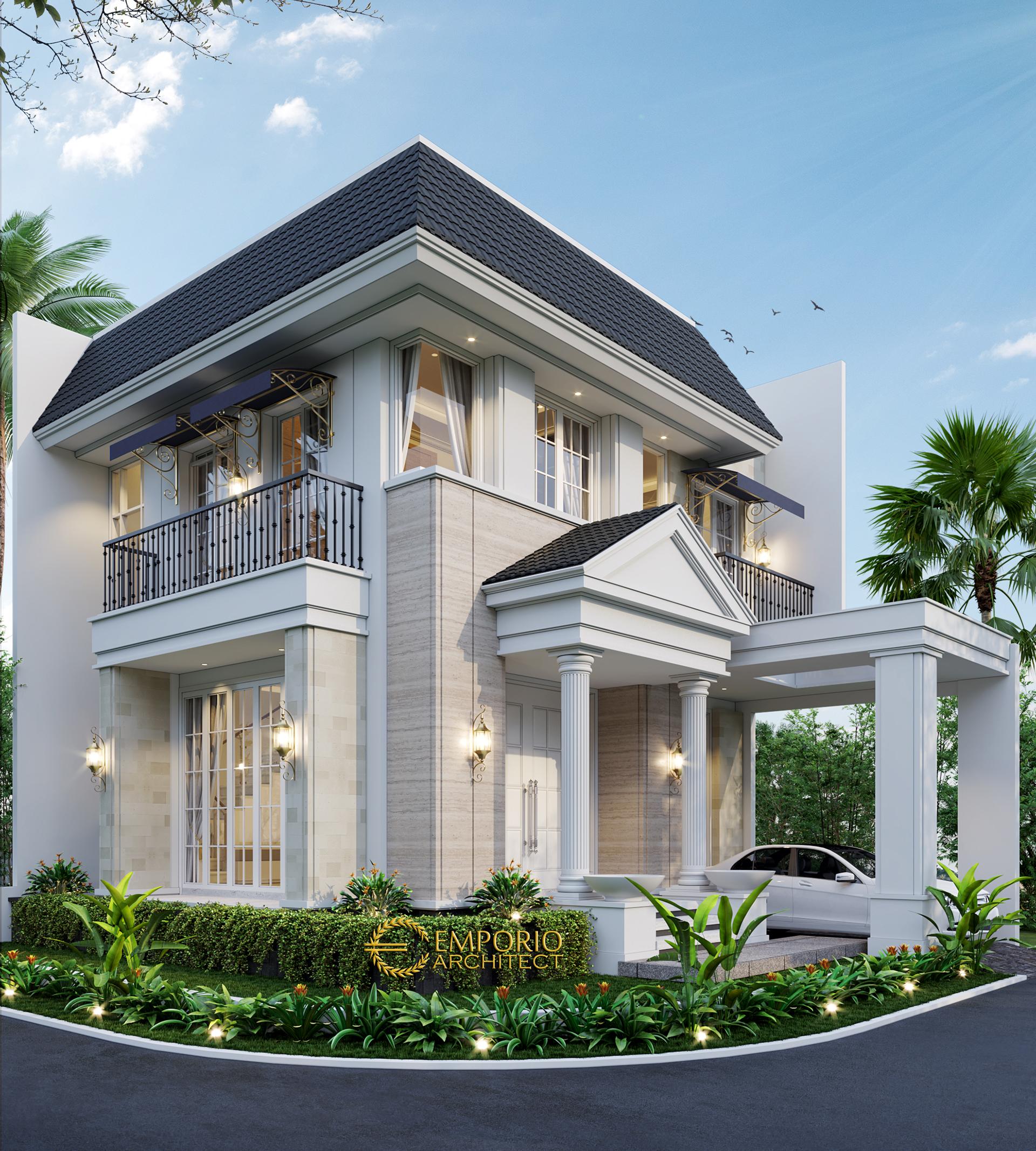 Desain Rumah Hook Classic 2 Lantai Bapak Oscar di Tangerang, Banten