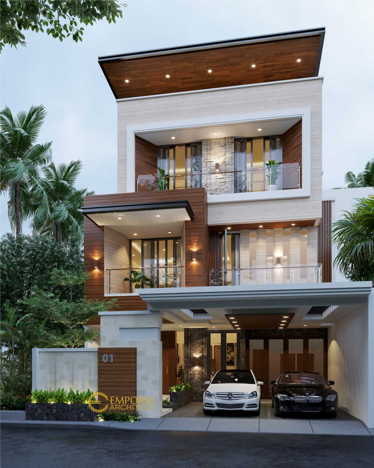 Desain Rumah Modern 3 Lantai Mr Hr Di Tangerang