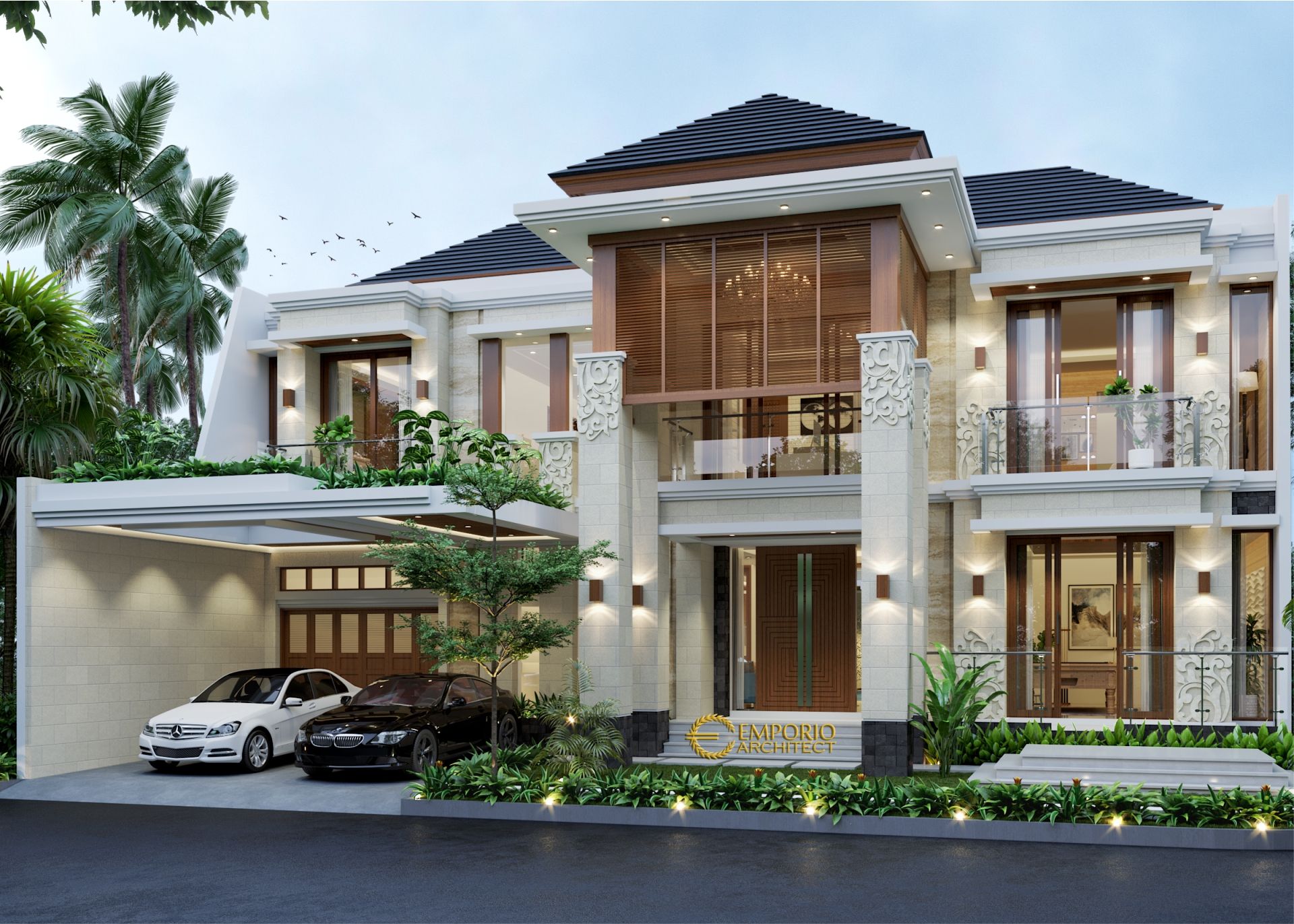 Desain Rumah Villa Bali 2 Lantai Bapak Rahmad Di Tangerang Selatan