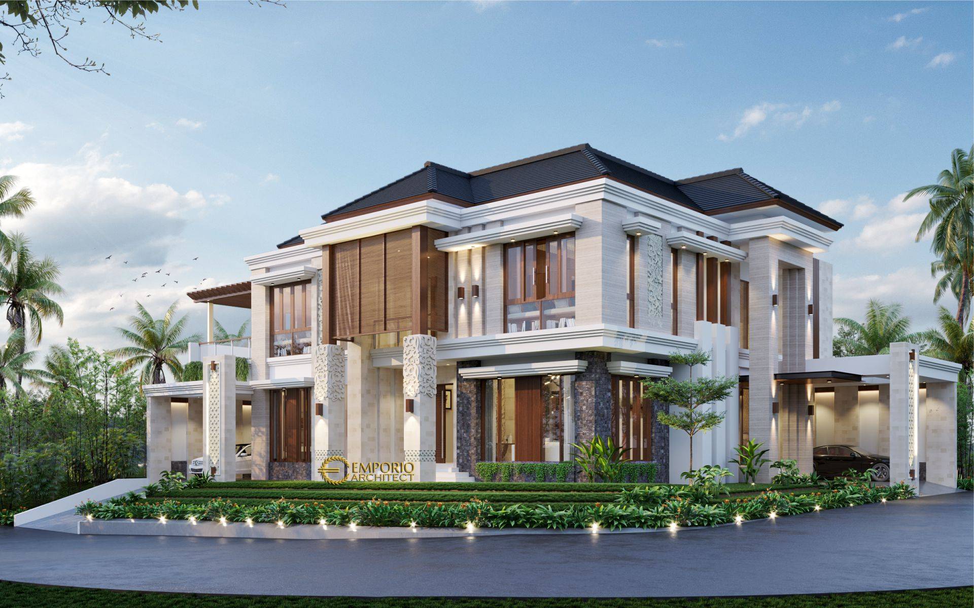 Desain Rumah Villa Bali 2 Lantai Ibu Verawaty di Tangerang ...