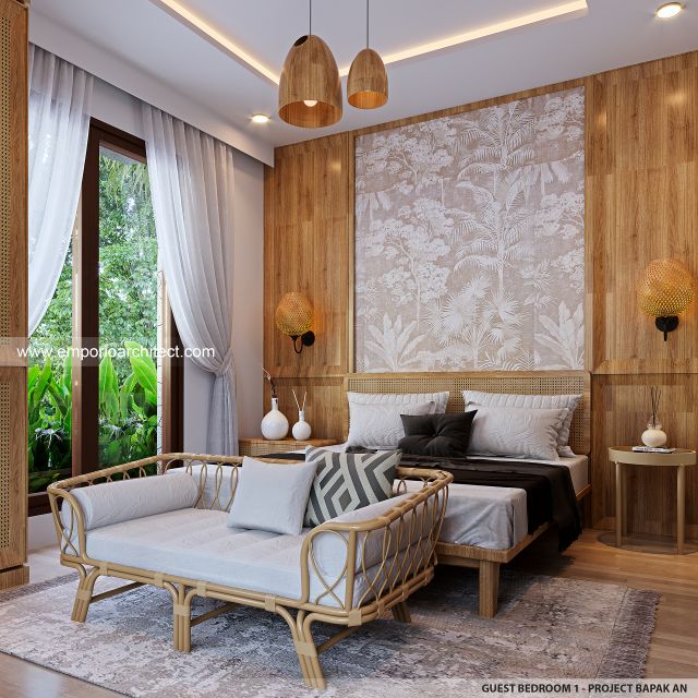 Desain Kamar Tidur Tamu 1 Guest House Modern 2 Lantai Bapak AN di Padang