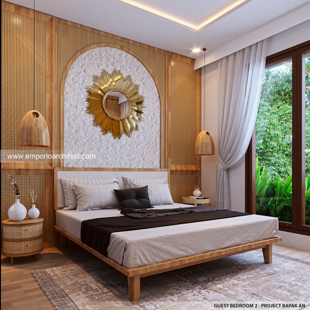 Desain Kamar Tidur Tamu 2 Guest House Modern 2 Lantai Bapak AN di Padang