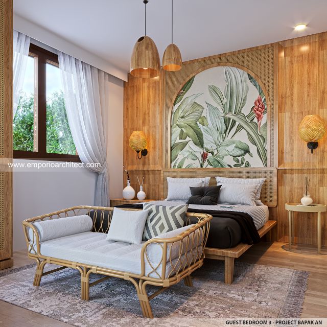 Desain Kamar Tidur Tamu 3 Guest House Modern 2 Lantai Bapak AN di Padang