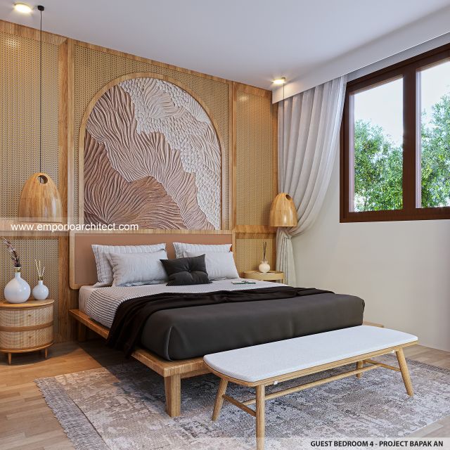 Desain Kamar Tidur Tamu 4 Guest House Modern 2 Lantai Bapak AN di Padang