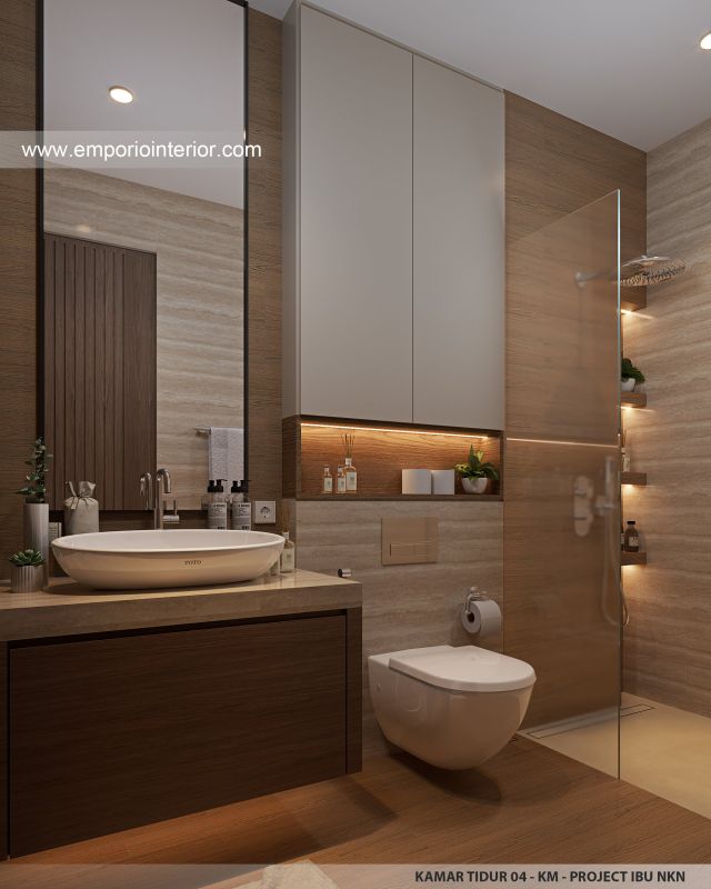 Desain Kamar Mandi 4 Guest House Modern 3 Lantai Ibu NKN di Ungasan, Badung, Bali