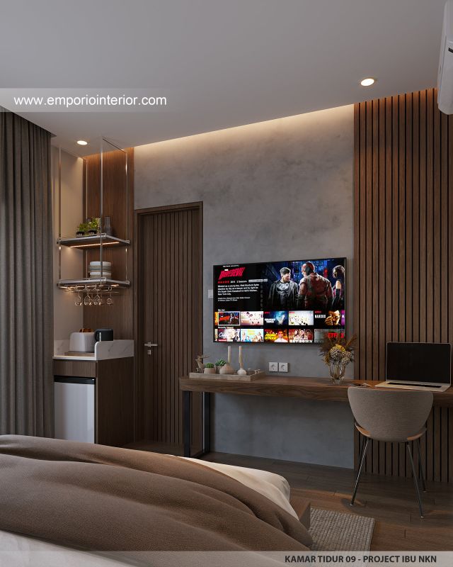 Desain Kamar Tidur 9 Guest House Modern 3 Lantai Ibu NKN di Ungasan, Badung, Bali