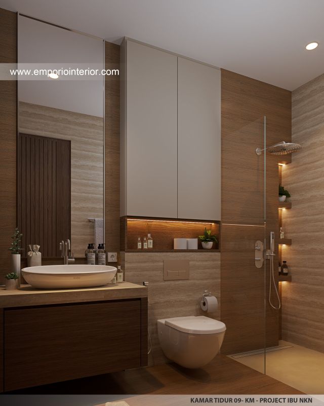 Desain Kamar Mandi 9 Guest House Modern 3 Lantai Ibu NKN di Ungasan, Badung, Bali