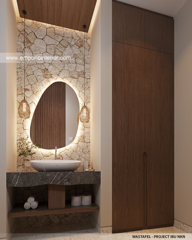 Desain Wastafel Guest House Modern 3 Lantai Ibu NKN di Ungasan, Badung, Bali