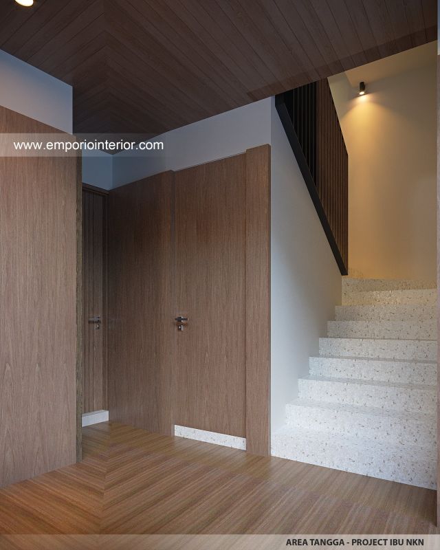 Desain Area Tangga Guest House Modern 3 Lantai Ibu NKN di Ungasan, Badung, Bali