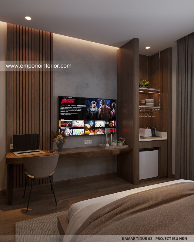 Desain Kamar Tidur 3 Guest House Modern 3 Lantai Ibu NKN di Ungasan, Badung, Bali