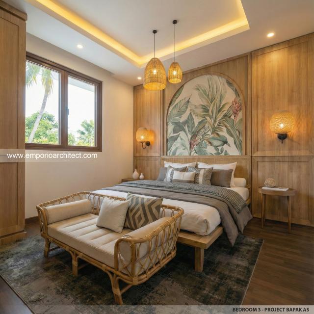 Desain Kamar Tidur 3 Guest House Villa Bali Modern 2 Lantai Bapak AN di Padang