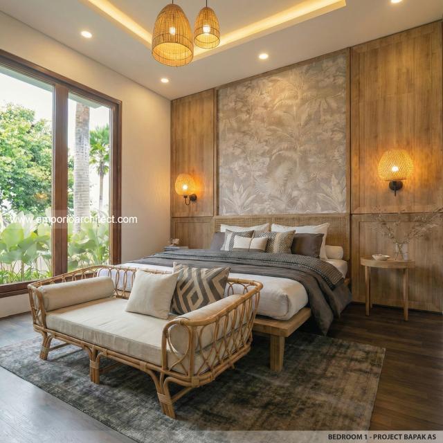 Desain Kamar Tidur 1 Guest House Villa Bali Modern 2 Lantai Bapak AN di Padang