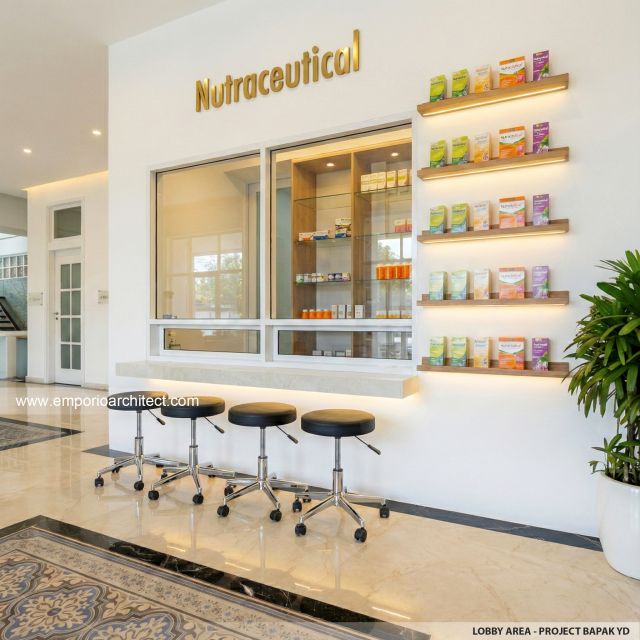 Desain Area Lobby Klinik Kecantikan Nutripaf Klasik Modern 2 Lantai Bapak YD di Depok