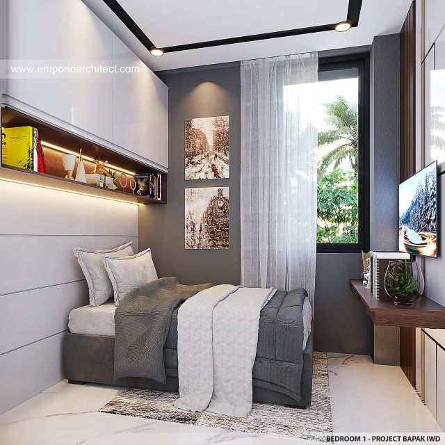 Desain Kamar Tidur 1 Kost dan Rumah Modern 5 Lantai Bapak IWD di Palembang