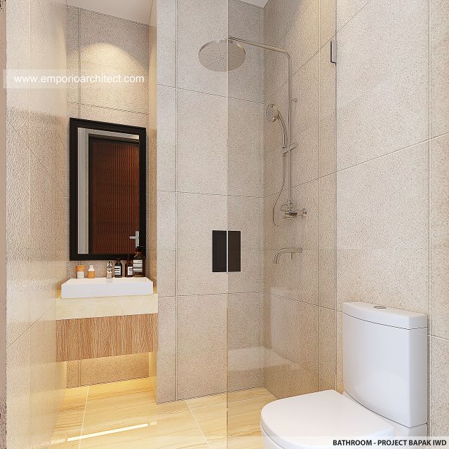 Desain Kamar Mandi Kost dan Rumah Modern 5 Lantai Bapak IWD di Palembang